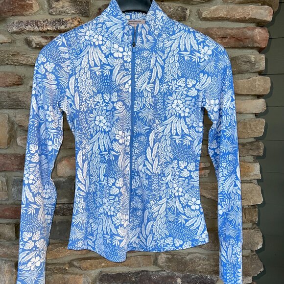 TOMMY BAHAMA Upf 50 L/S Full Zip Golf Jacket Top Blue White S M L XL NWT - Picture 3 of 5